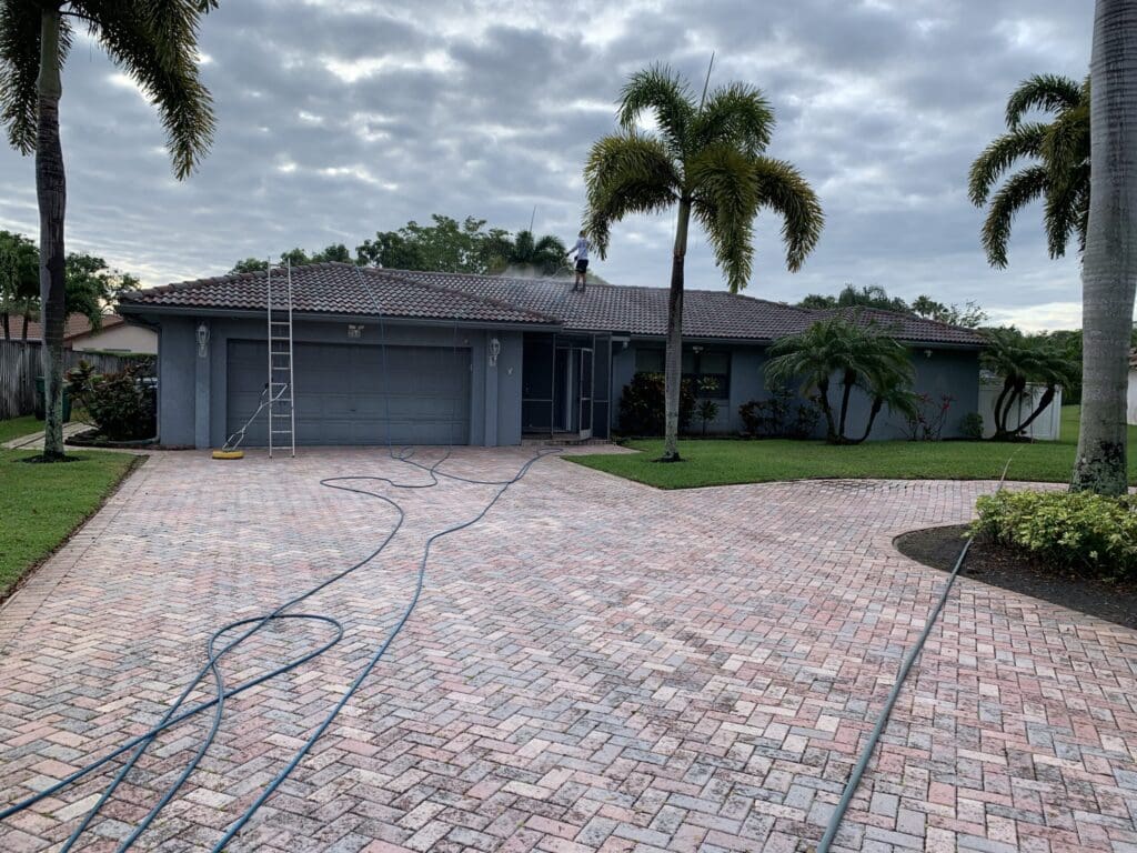 Pavers after cleaning and sealing