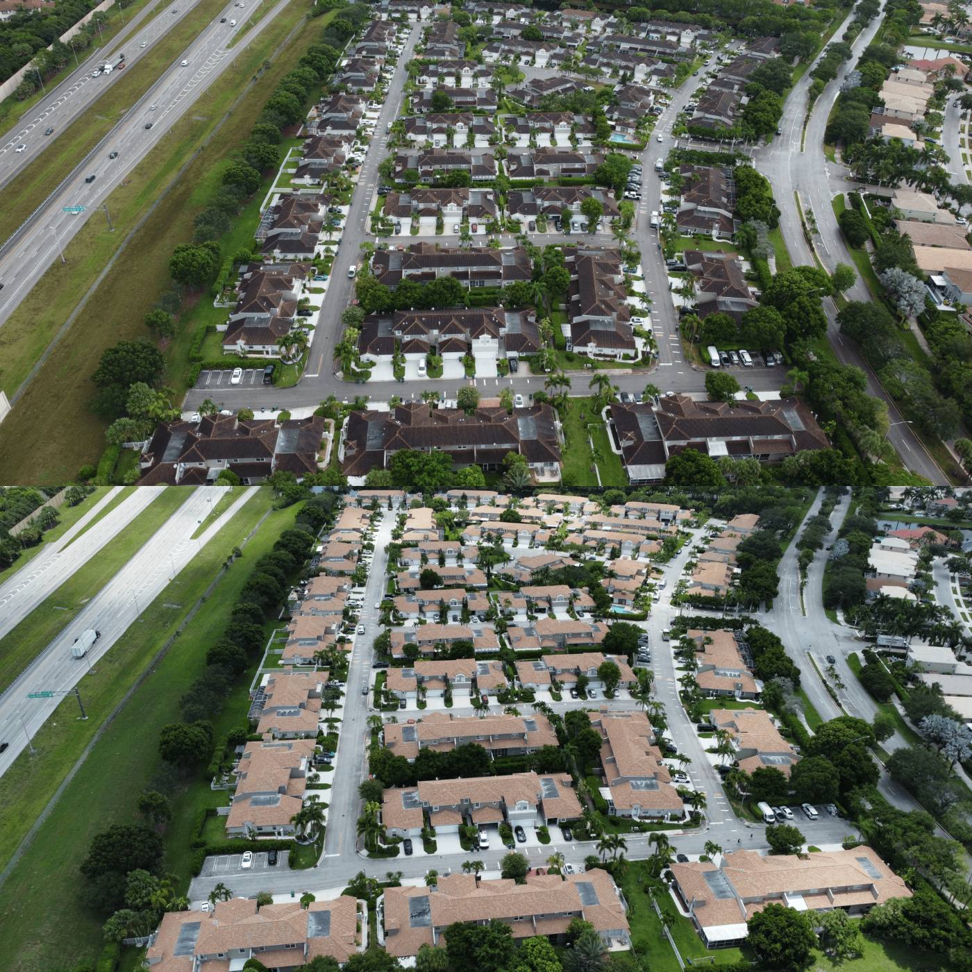 Aerial view of a South Florida residential community maintained by Aqua Force