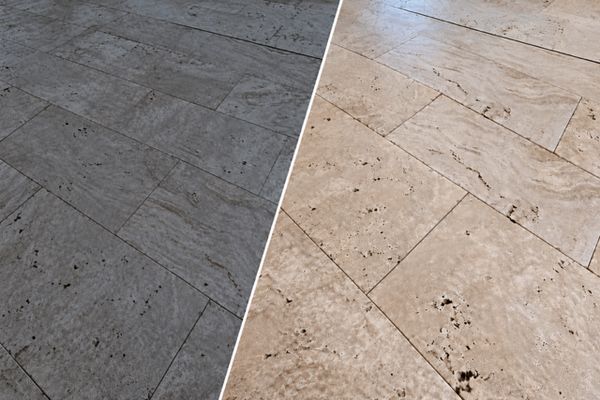 Natural stone before and after sealing by Aqua Force